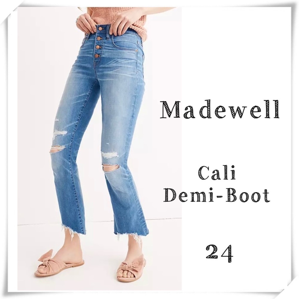 MADEWELL Cali Demi-Boot Jeans in Bronson Wash Button-Front Edition Style #J0512